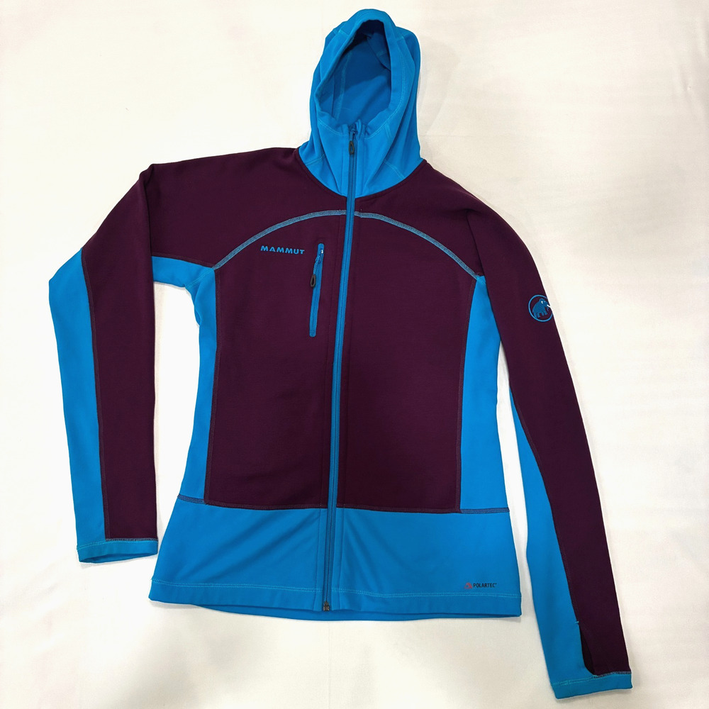 MAMMUT Women's Soft Zip Up Jacket w/Hood Size M Blue and Purple